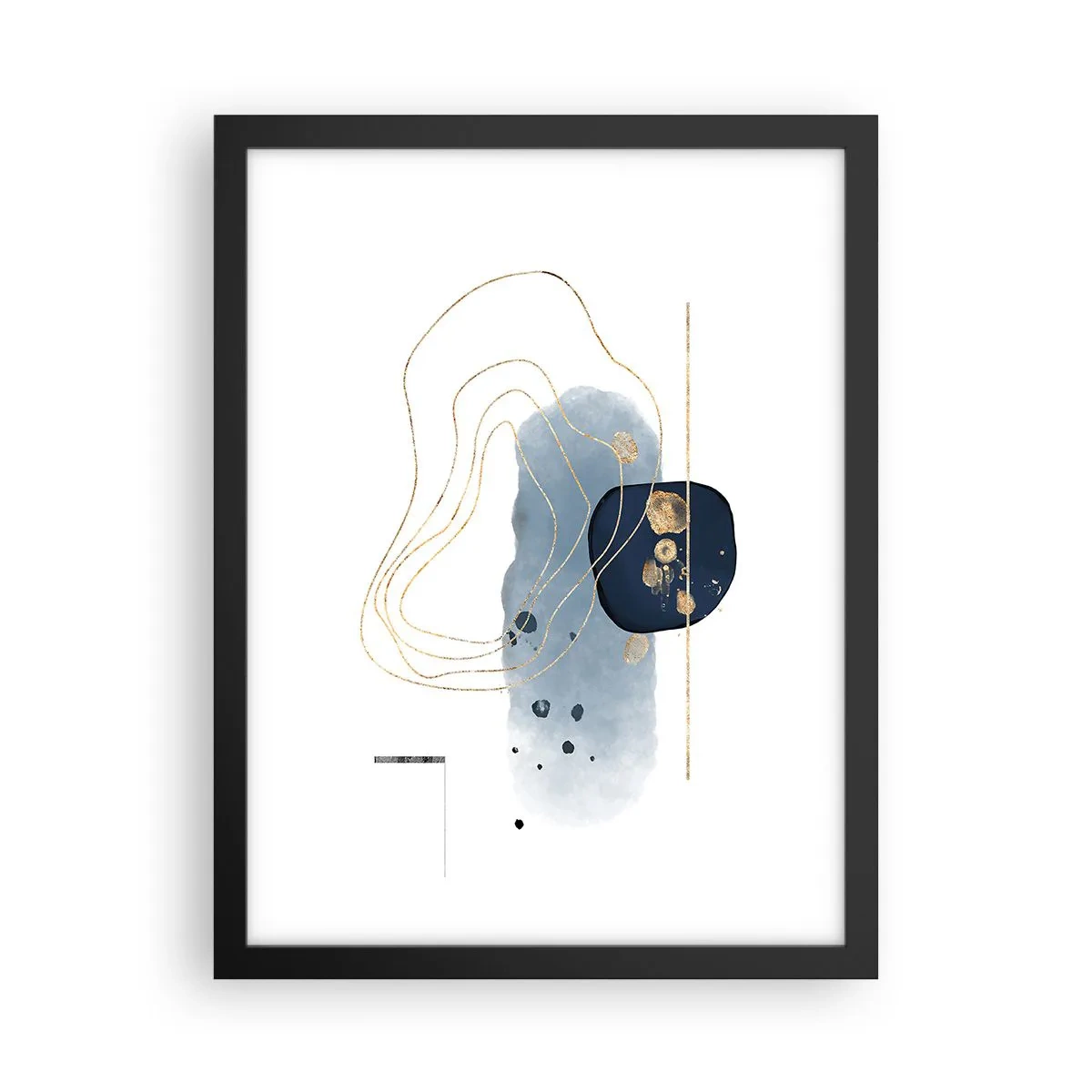 Plakat i sort ramme - Blå-gylden fantasi - 30x40 cm