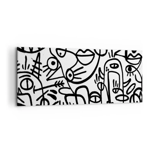 Lærredstryk - Billede på lærred - Ansigter og luftspejlinger - 100x40 cm