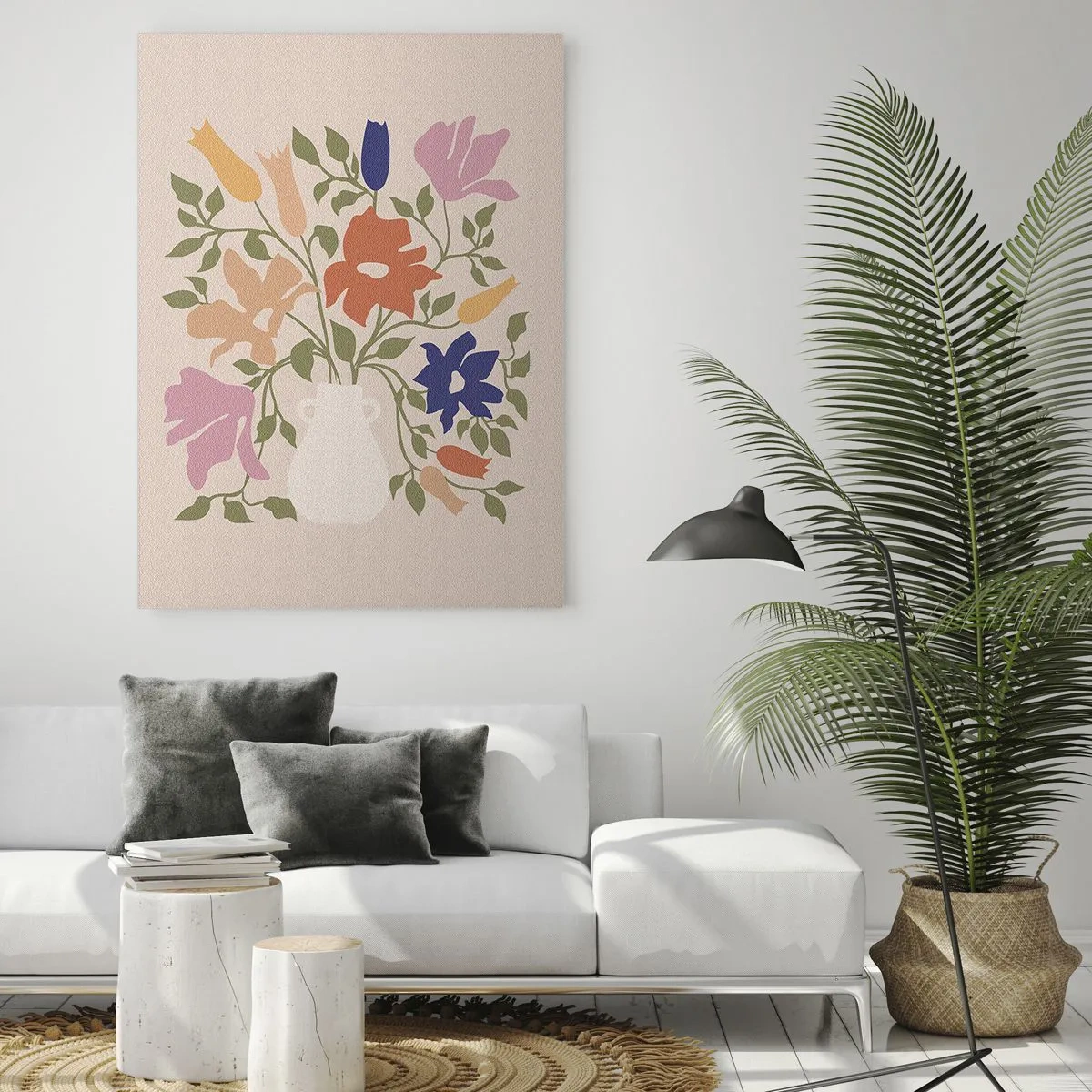 Billede på glas - En delikat buket - 50x70 cm