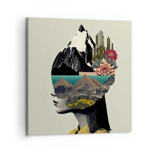 Lærredstryk - Billede på lærred - Kvinden - altid et mysterium - 60x60 cm