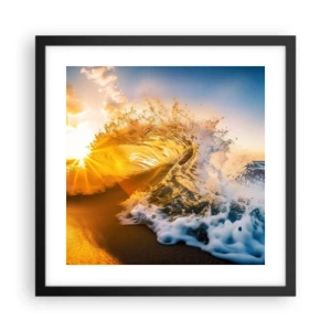 Plakat i sort ramme - Leg på sandet - 40x40 cm