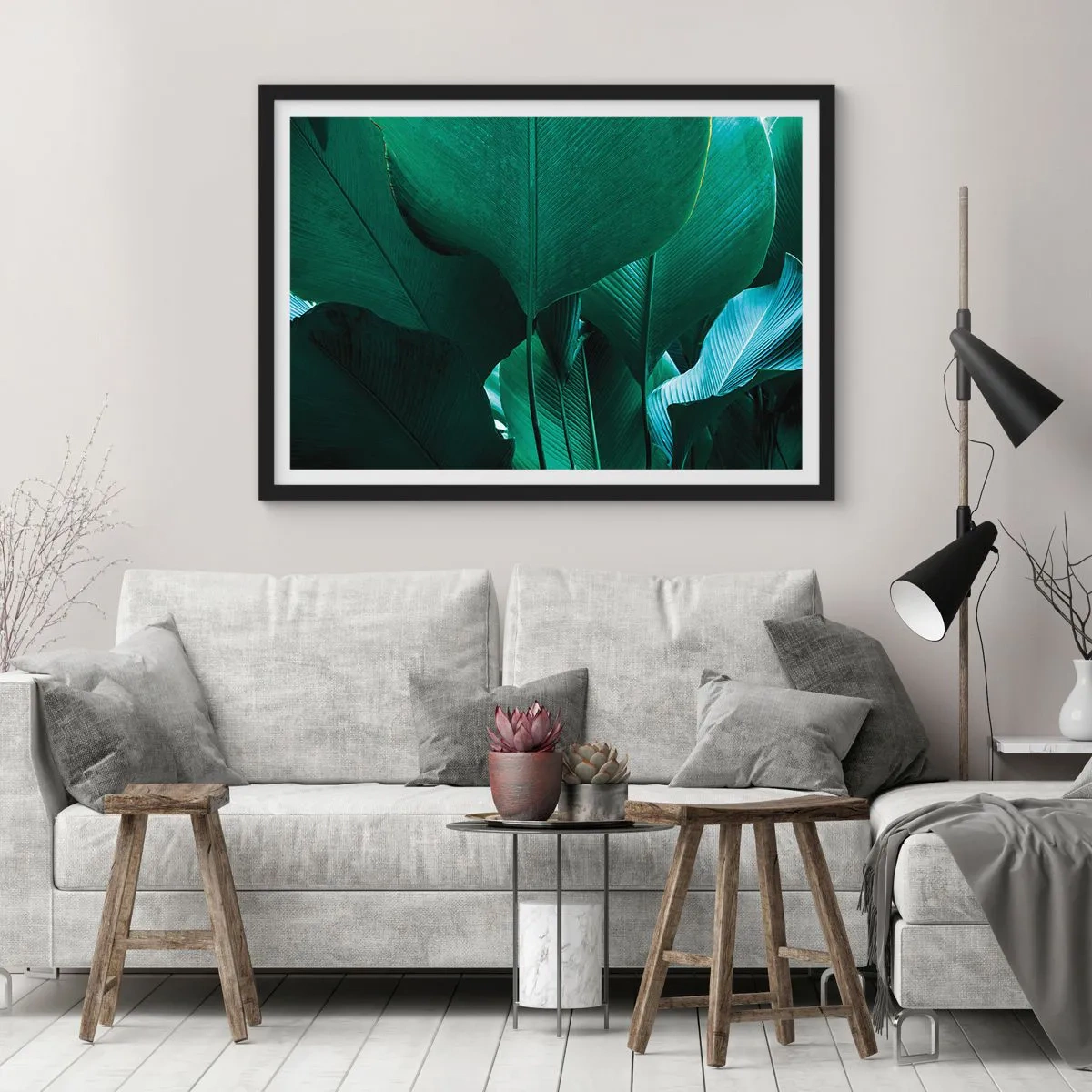 Plakat i sort ramme - Mod lyset - 100x70 cm