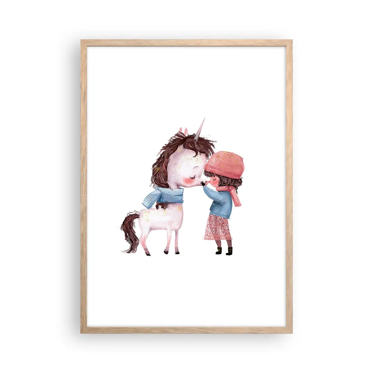 Plakat i ramme af lyst egetræ - En vinterhistorie - 50x70 cm