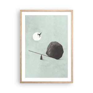 Plakat i ramme af lyst egetræ - En drøm går i opfyldelse - 50x70 cm