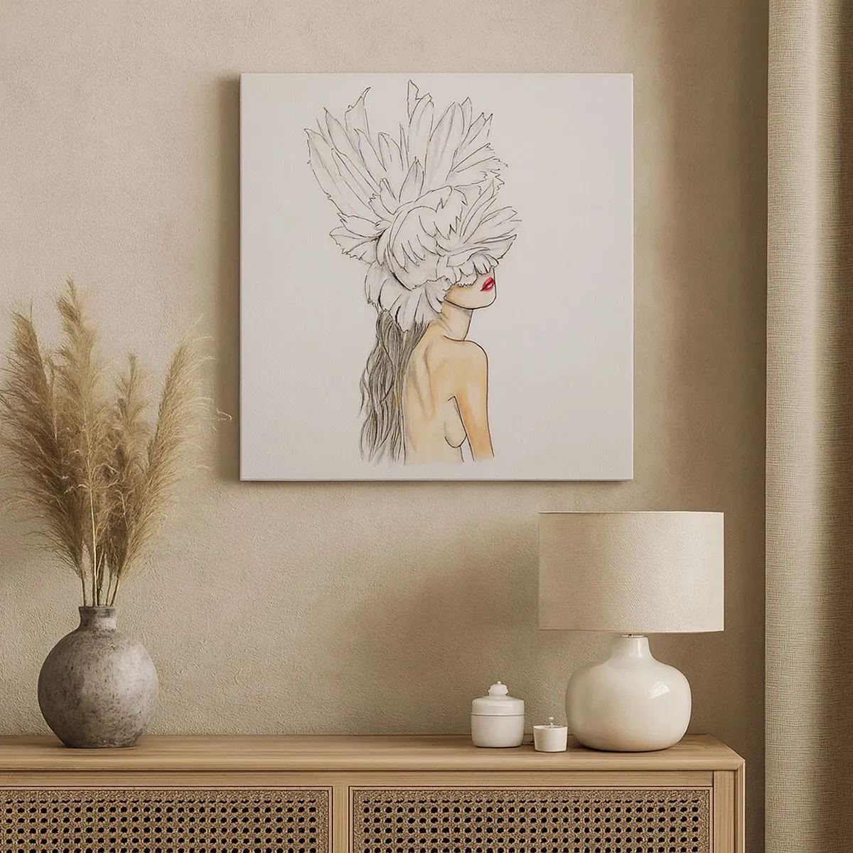 Lærredstryk - Billede på lærred - Skønhed kronet - 30x30 cm