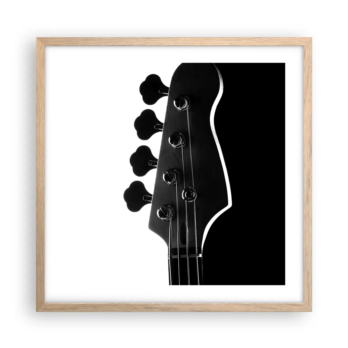 Plakat i ramme af lyst egetræ - Stilhed i klipper - 50x50 cm