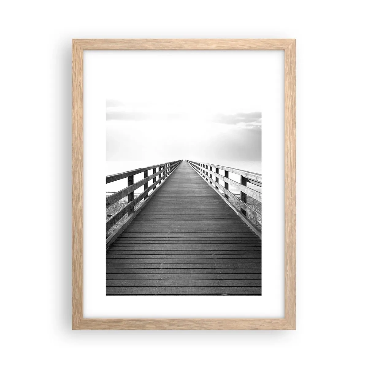 Plakat i ramme af lyst egetræ - Ind i det fjerne… - 30x40 cm