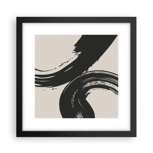 Plakat i sort ramme - Fejende og cirkulær - 30x30 cm