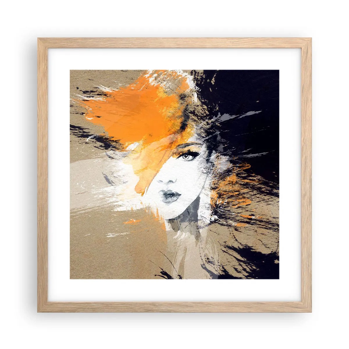 Plakat i ramme af lyst egetræ - Og det bliver let - 40x40 cm