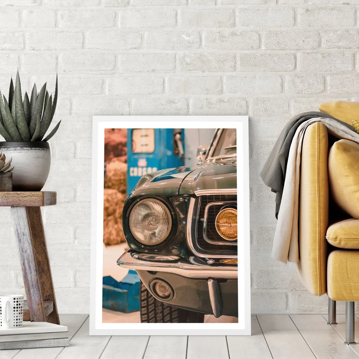 Plakat i hvid ramme - Møde med en legende - 50x70 cm