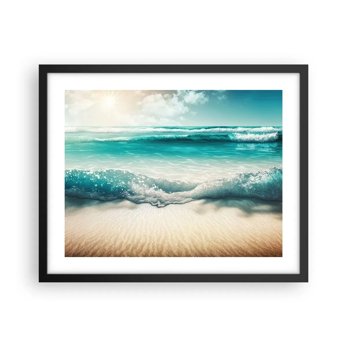 Plakat i sort ramme - Havets ro - 50x40 cm