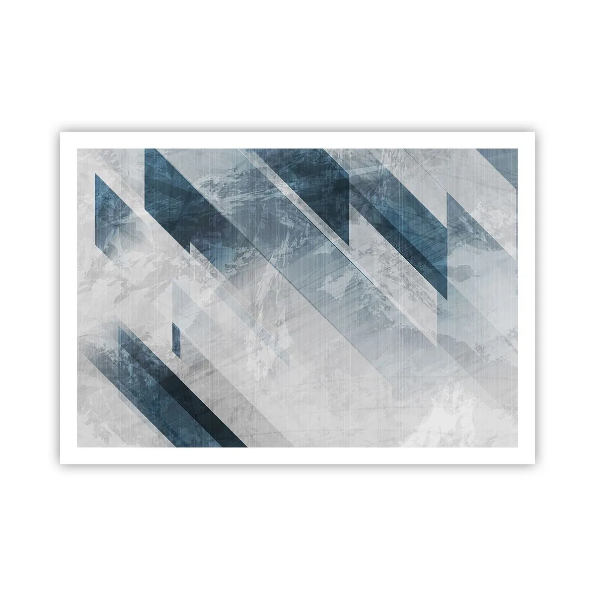Plakat - Rumlig komposition - bevægelse af gråtoner - 100x70 cm