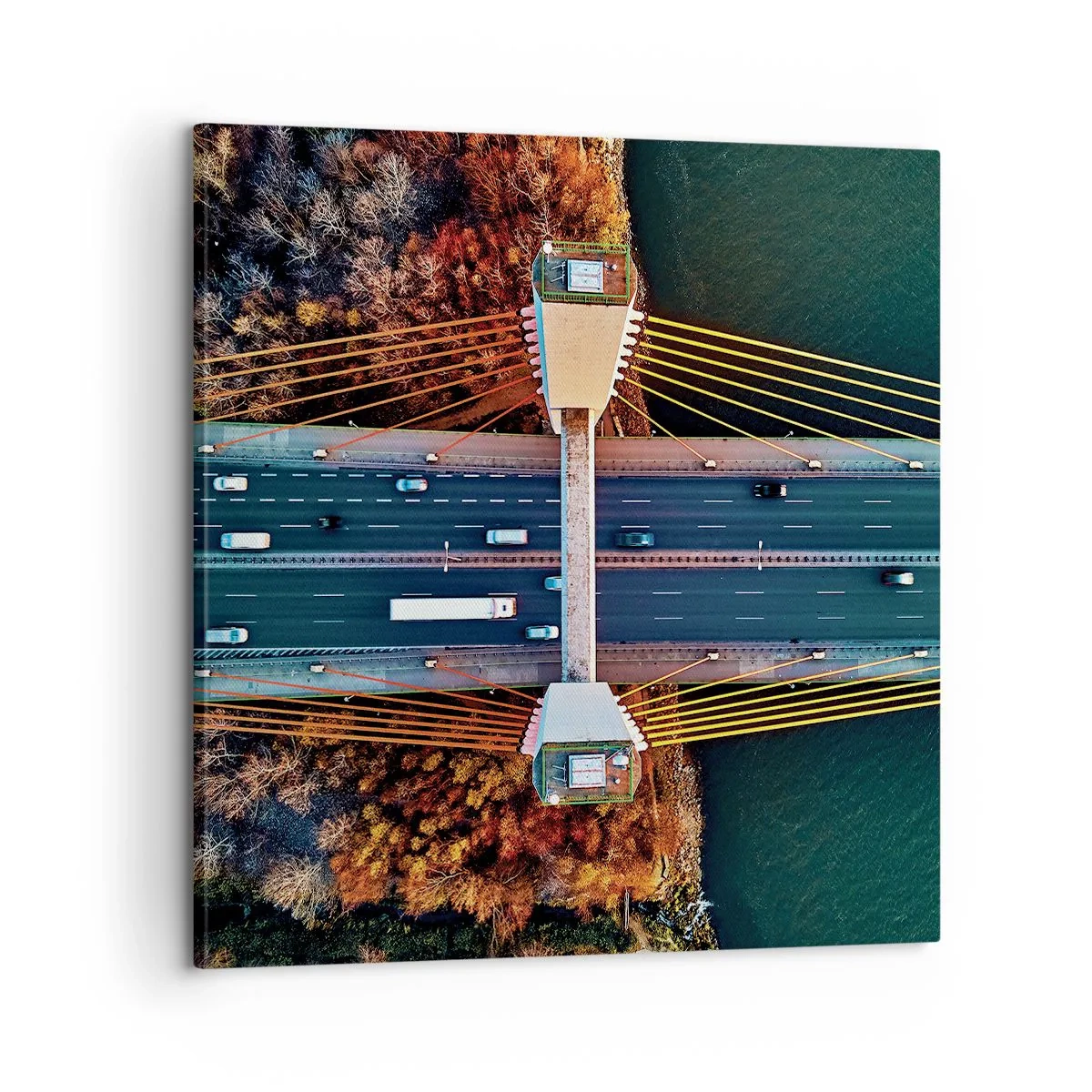 Lærredstryk - Billede på lærred - Bag vandet, bag skovene - 60x60 cm