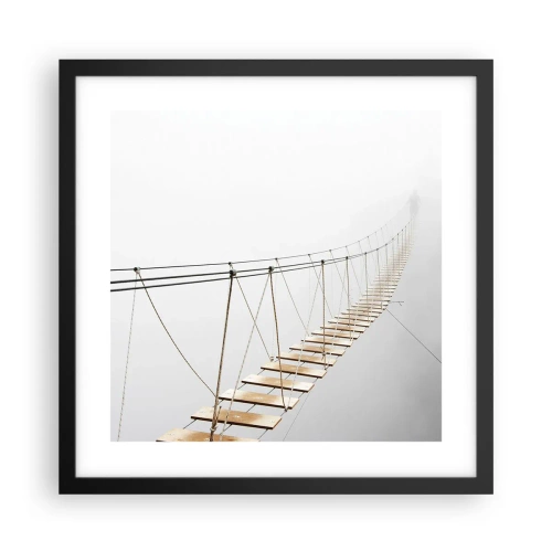 Plakat i sort ramme - Hvor vil det føre dig hen? - 40x40 cm