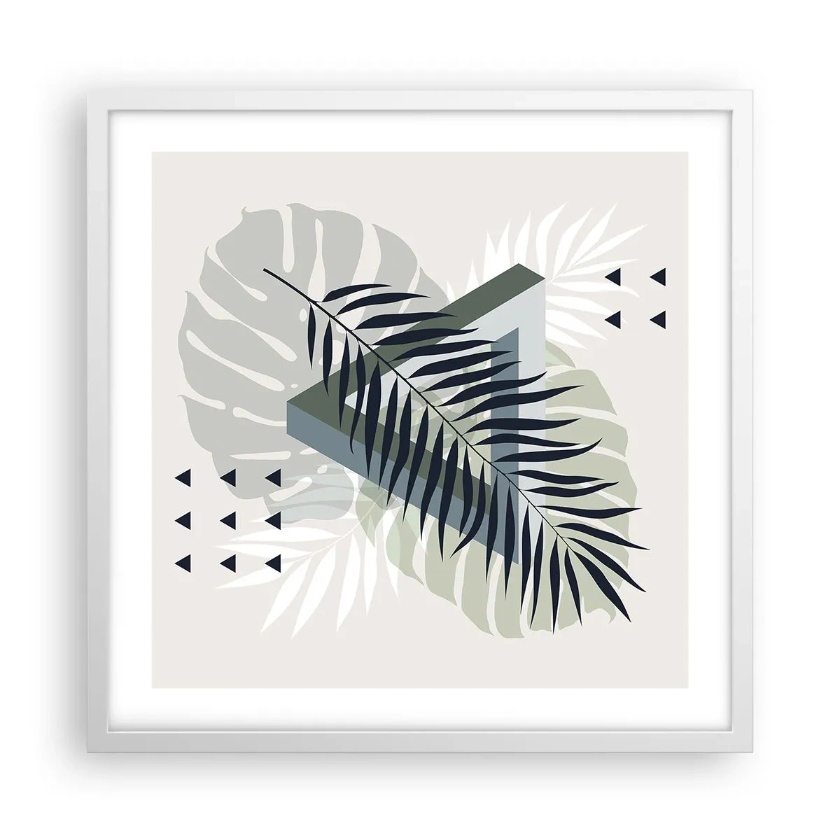 Plakat i hvid ramme - Natur og geometri - to ordener? - 50x50 cm
