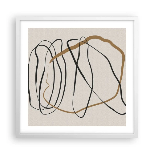 Plakat i hvid ramme - Komposition - dans i besiddelse - 50x50 cm