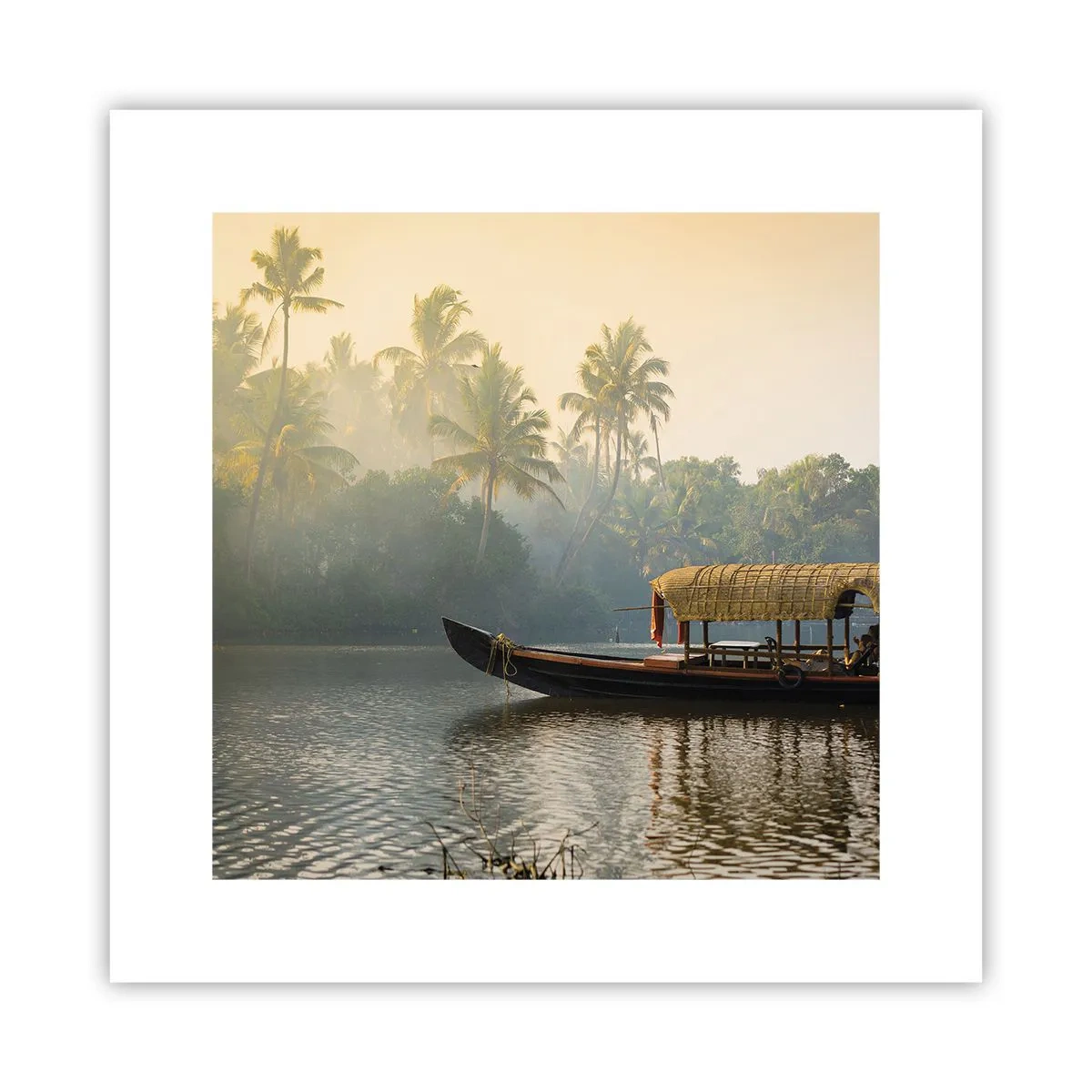 Plakat - Hus ved floden - 30x30 cm