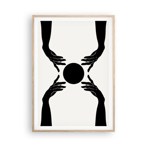 Plakat i ramme af lyst egetræ - Et hemmeligt tegn - 70x100 cm