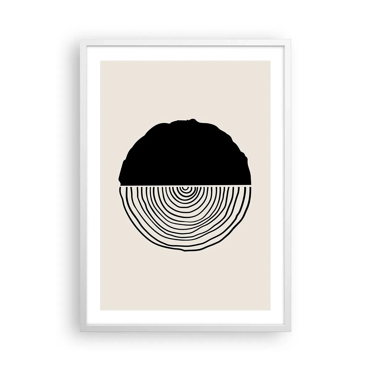 Plakat i hvid ramme - Halvt og halvt - 50x70 cm