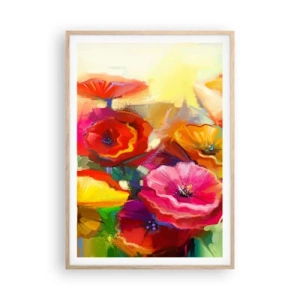 Plakat i ramme af lyst egetræ - Ikke kun rødt - 70x100 cm