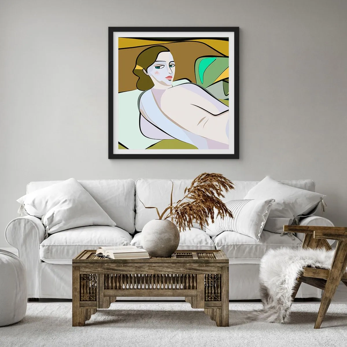 Plakat i sort ramme - Intimt portræt - 30x30 cm