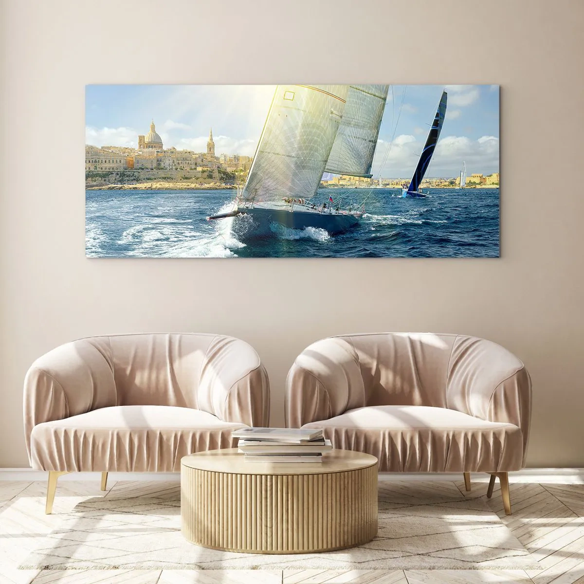 Billede på glas - Tid til at forlade byen - 120x50 cm