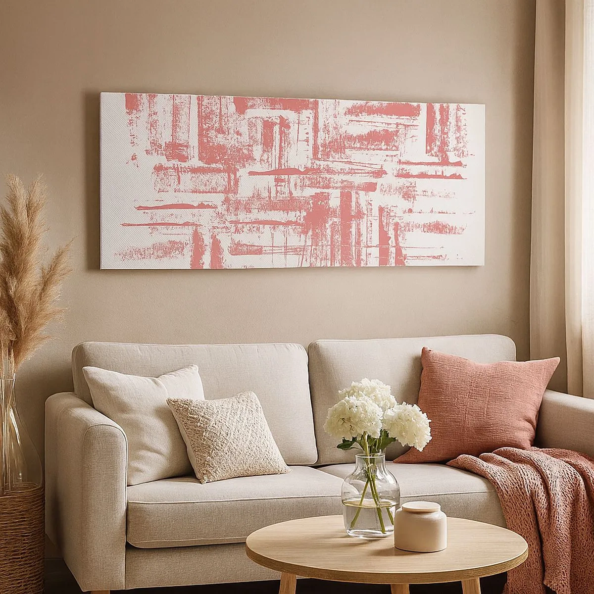 Lærredstryk - Billede på lærred - Rød by - 100x40 cm