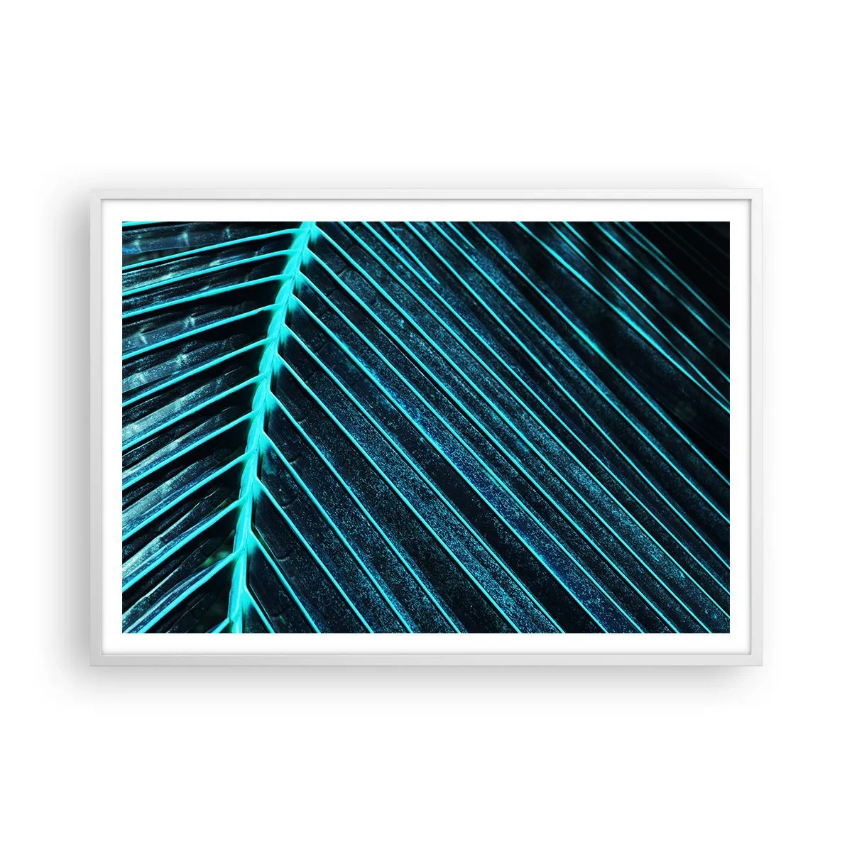 Plakat i hvid ramme - Tekstur af grønt - 100x70 cm