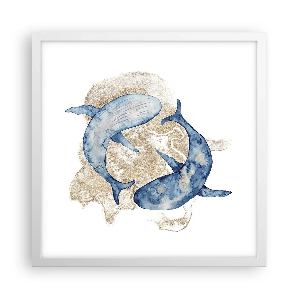 Plakat i hvid ramme - Venskab eller kærlighed? - 40x40 cm