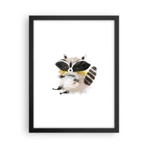 Plakat i sort ramme - Min ven vaskebjørnen - 30x40 cm