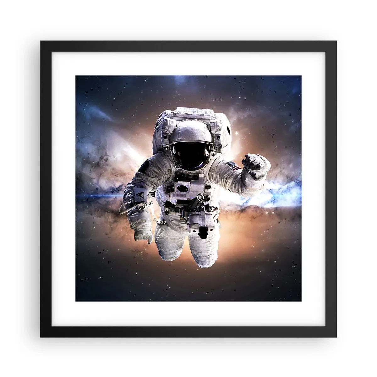 Plakat i sort ramme - Hilsner fra det ydre rum - 40x40 cm
