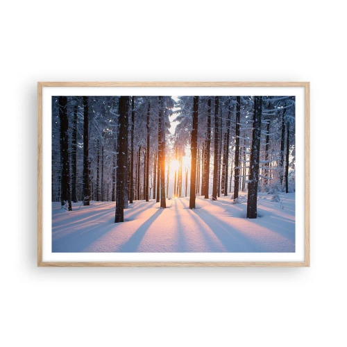 Plakat i ramme af lyst egetræ - Klart i sort og hvidt - 91x61 cm