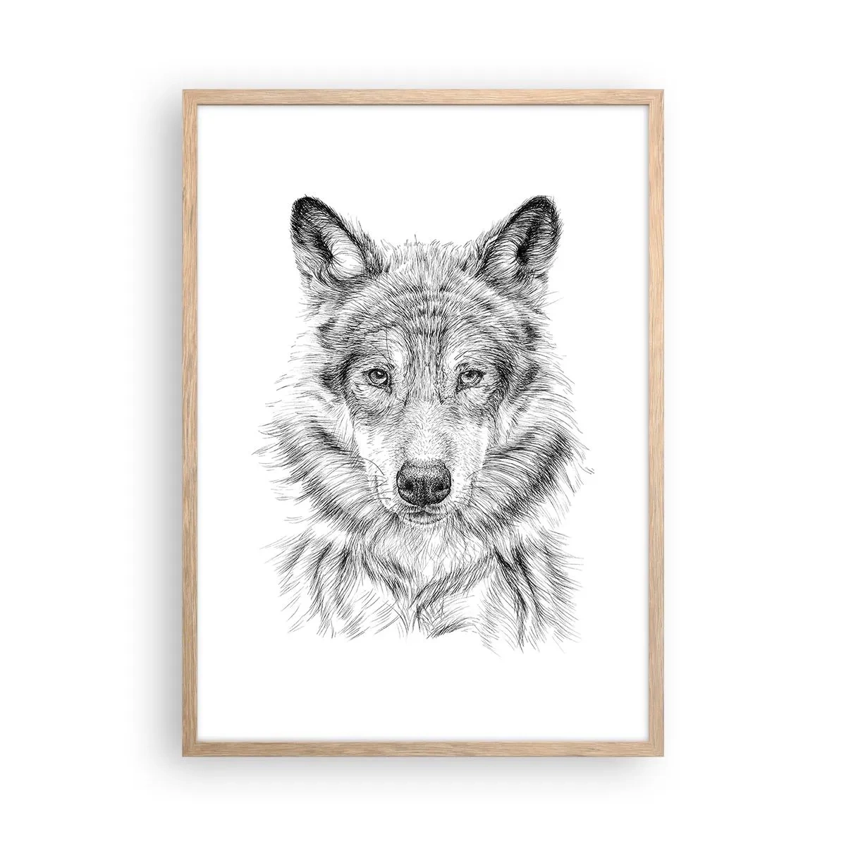 Plakat i ramme af lyst egetræ - En født leder - 50x70 cm