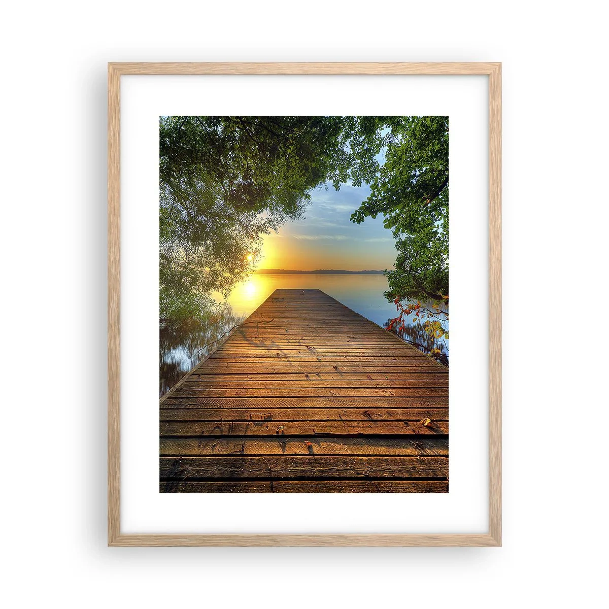 Plakat i ramme af lyst egetræ - Tag dig god tid, sæt dig ned - 40x50 cm