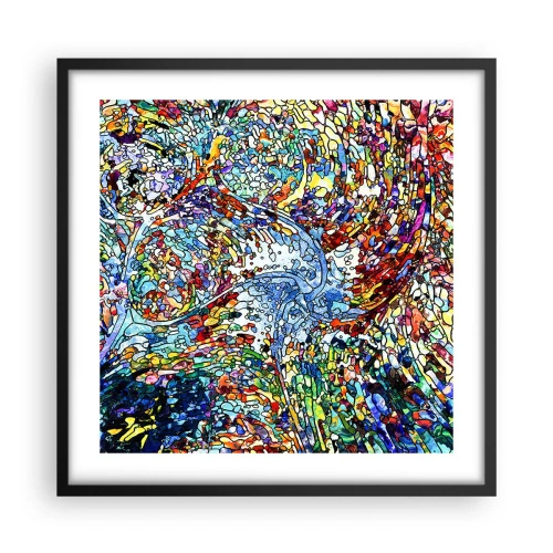 Plakat i sort ramme - Dråbe af farvet glas - 50x50 cm