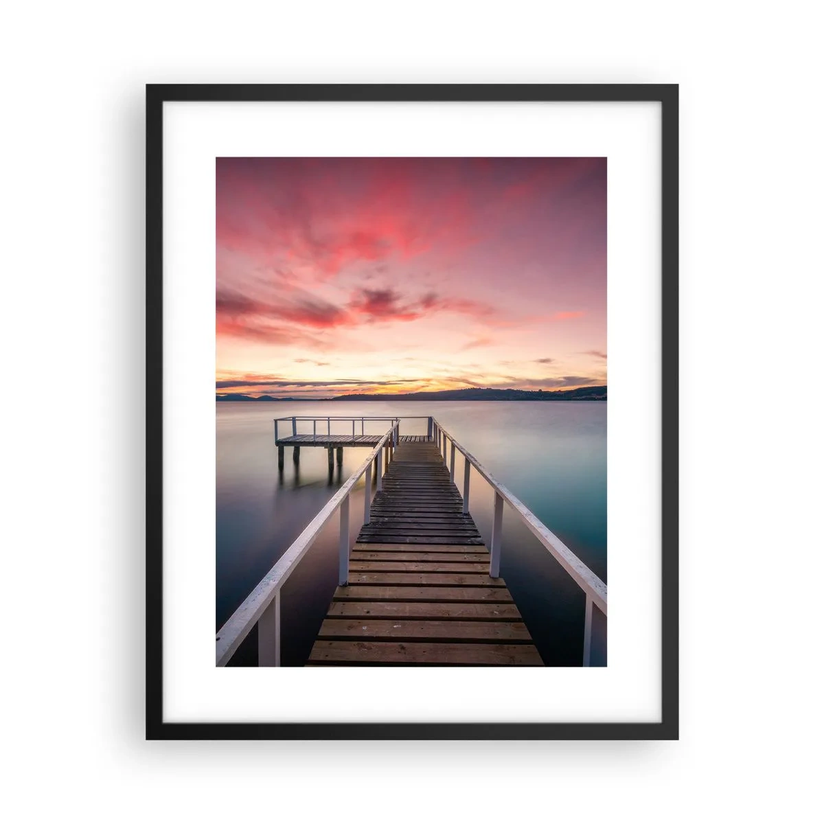 Plakat i sort ramme - Aftenens blide flamme - 40x50 cm