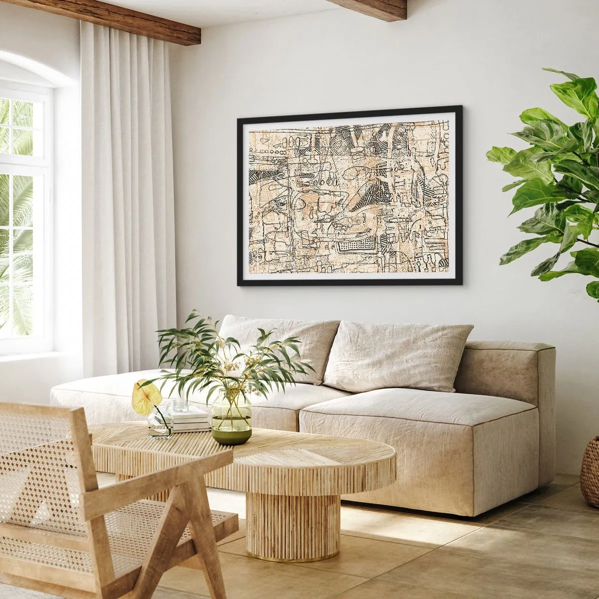 Plakat i sort ramme - Venter på at blive afkodet - 70x50 cm