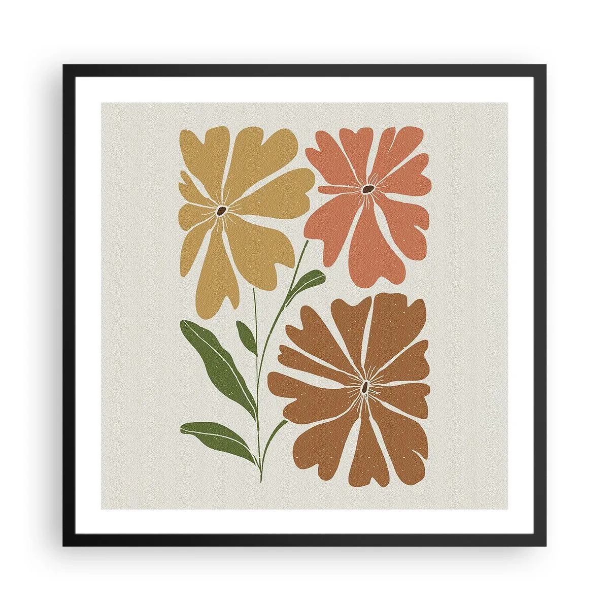 Plakat i sort ramme - Natur og geometri - 60x60 cm