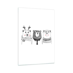 Billede på glas - Bamse, bamse, bamse og bamse - 50x70 cm