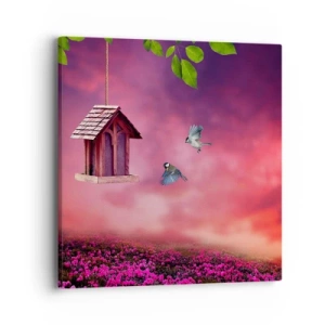 Lærredstryk - Billede på lærred - Invitation til middag - 40x40 cm