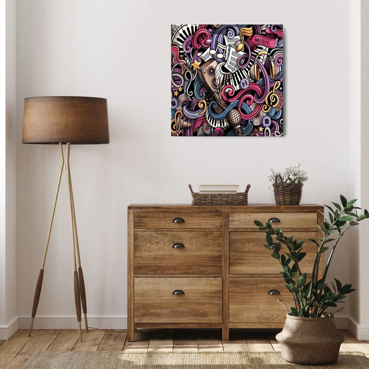 Vægur, Uret - Kompliceret melodi - 40x40 cm