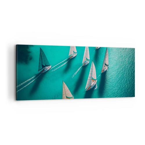 Lærredstryk - Billede på lærred - Konkurrerer med vinden - 100x40 cm