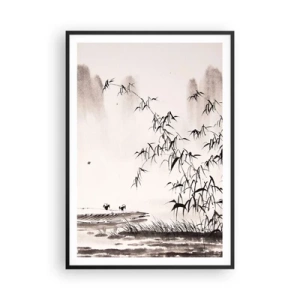 Plakat i sort ramme - Stilhed i rismarkerne - 70x100 cm