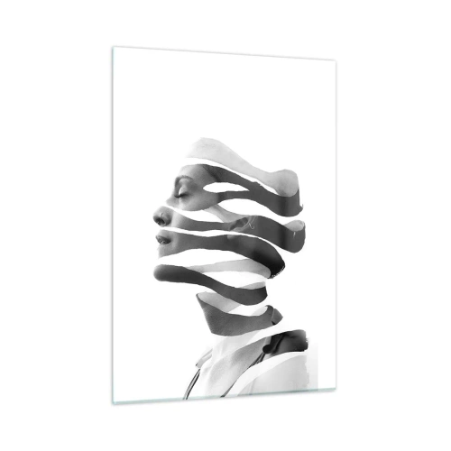 Billede på glas - Et surrealistisk portræt - 50x70 cm