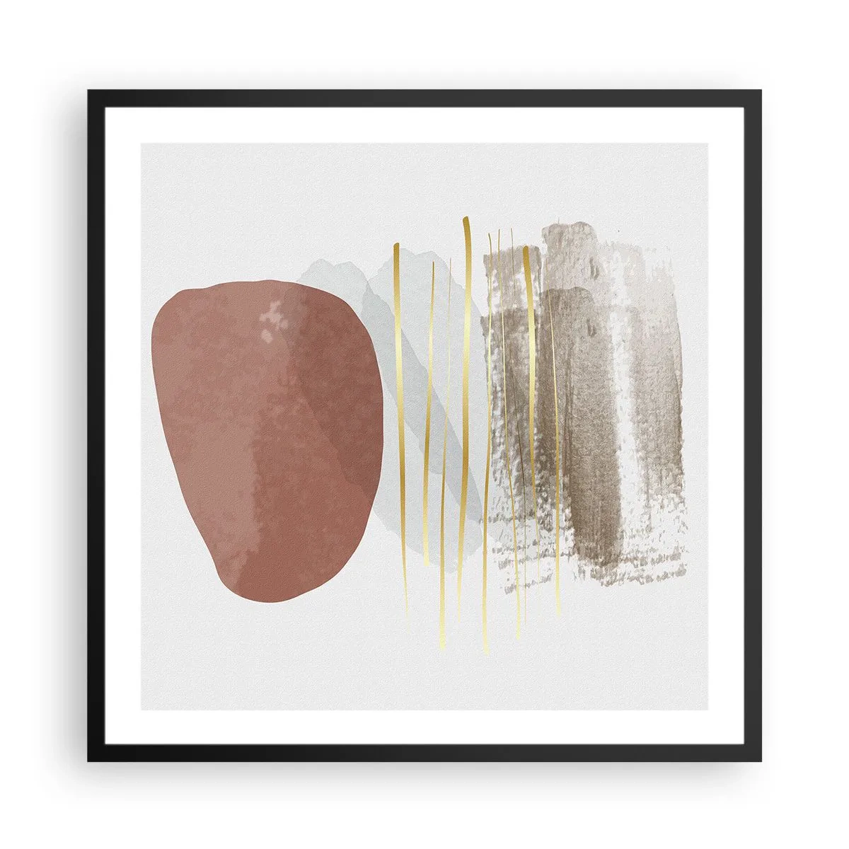 Plakat i sort ramme - Abstrakt kolonnade - 60x60 cm