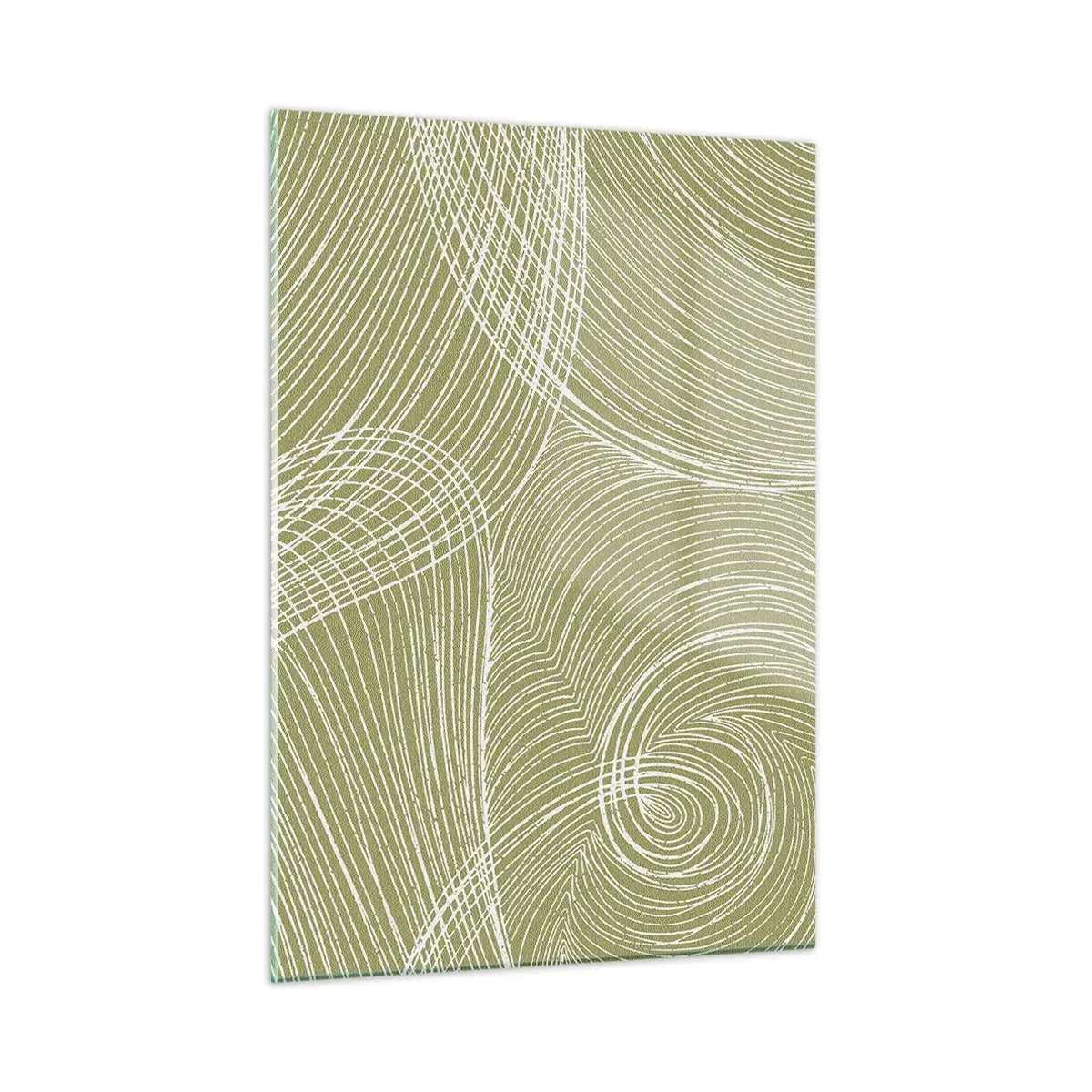 Billede på glas - Indviklet abstraktion i hvidt - 50x70 cm