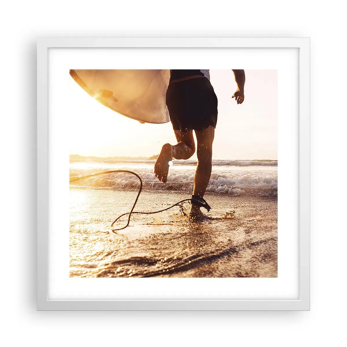 Plakat i hvid ramme - For at møde bølgen - 40x40 cm