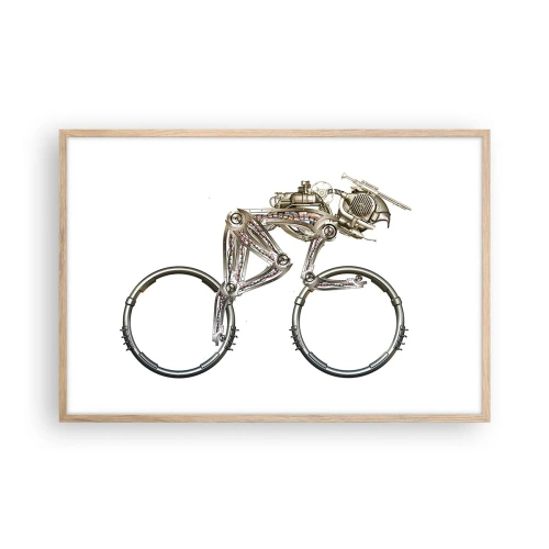 Plakat i ramme af lyst egetræ - En fantastisk maskine - 91x61 cm