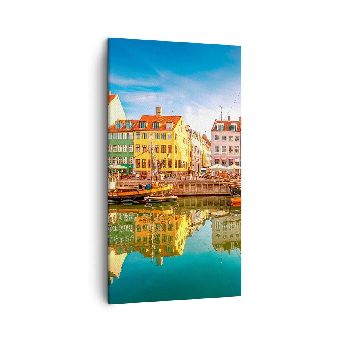 Lærredstryk - Billede på lærred - Over vand så glat som et spejl - 45x80 cm