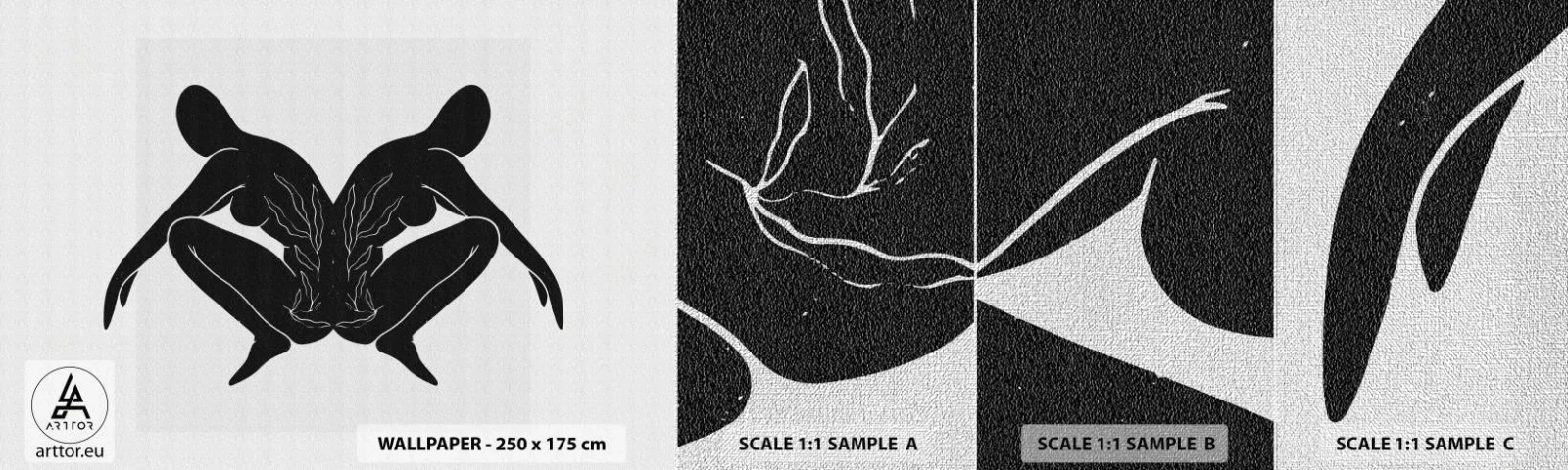 Prøve Fototapet Premium Canvas - En delt sjæl - Mennesker, Minimalistisk, Tvillinger - 100x30 cm